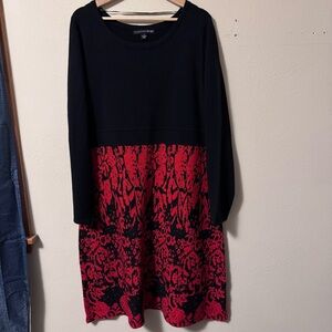 Madison Leigh black and red long sleeve sweater dress Size XL